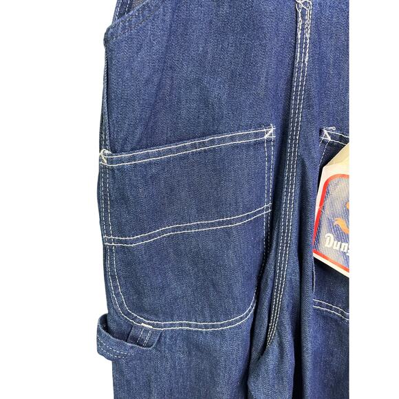 Vintage Lee Denim Overalls Deadstock Mens W26 Denim Blue Student Wash 1970s NWT - Picture 8 of 11